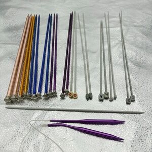 Vtg Knitting Needles Boye Milward Stratnoid‎ Set Of 24 Pcs Various Sizes Colors